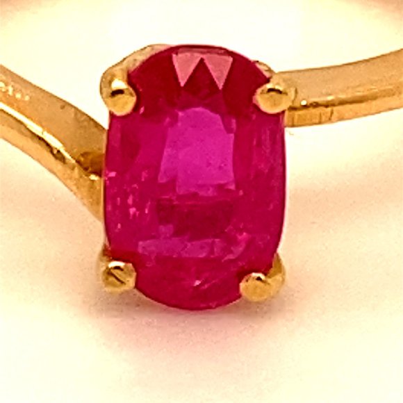 Jegdalek Ruby 1.24ct Solid 18K Yellow Gold Ring - Picture 7 of 7